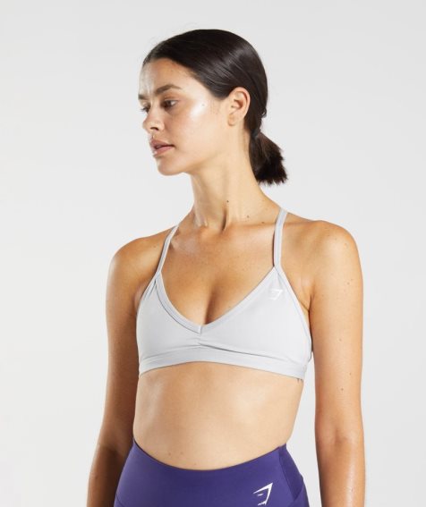 Women's Gymshark Minimal Sports Bra Light Grey | CA 631075